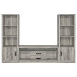 Burke Grey Driftwood 3-Piece 59" Tv Entertainment Center