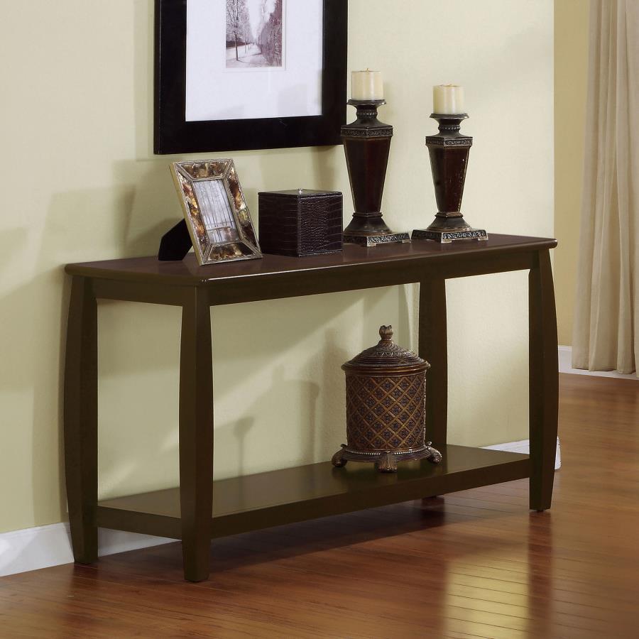 Dixon Rectangular Sofa Table With Lower Shelf Espresso