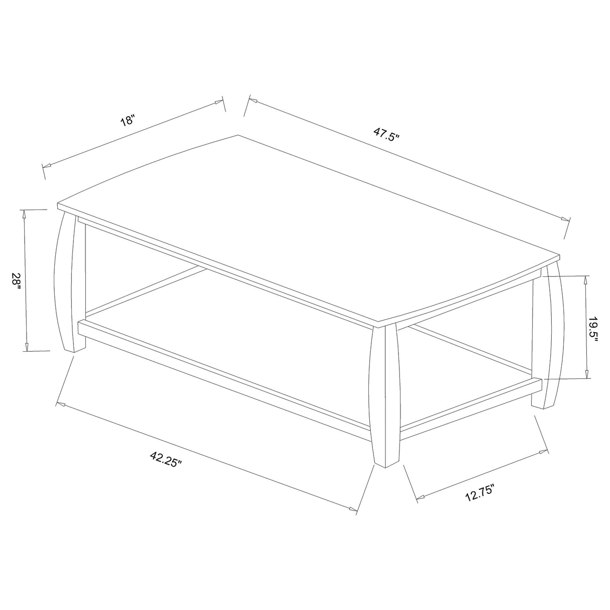 Dixon Rectangular Sofa Table With Lower Shelf Espresso