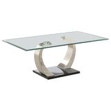 Pruitt Glass Top Coffee Table Clear And Satin