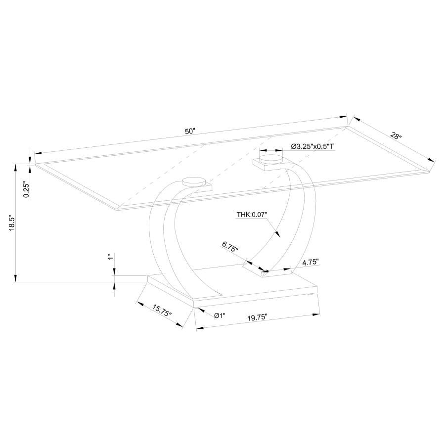 Pruitt Glass Top Coffee Table Clear And Satin