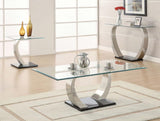 Pruitt Glass Top Coffee Table Clear And Satin