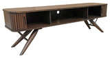 Valna Wood 71" TV Stand with Sliding Doors Walnut