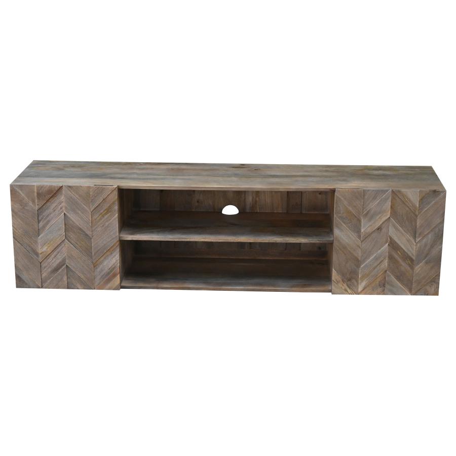 Keese 2-door Wood 70" TV Stand Media Console Mango Brown