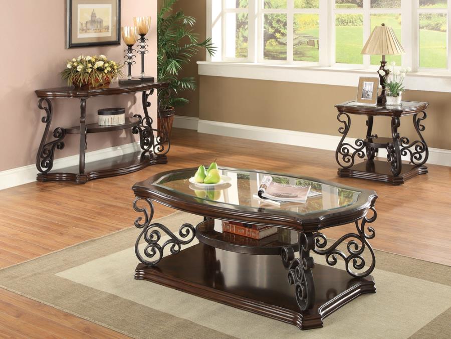 Laney Coffee Table Deep Merlot And Clear