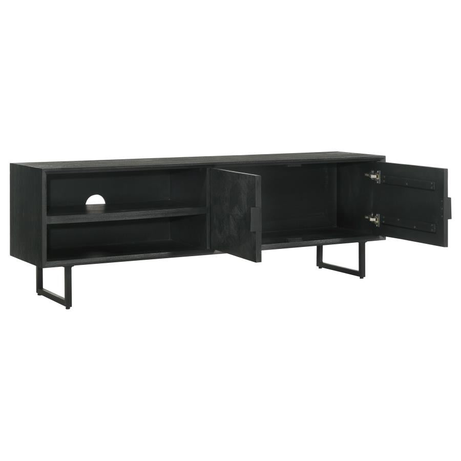 Marsden 2-door Mango Wood 70" TV Stand Charcoal Black