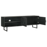 Marsden 2-door Mango Wood 70" TV Stand Charcoal Black