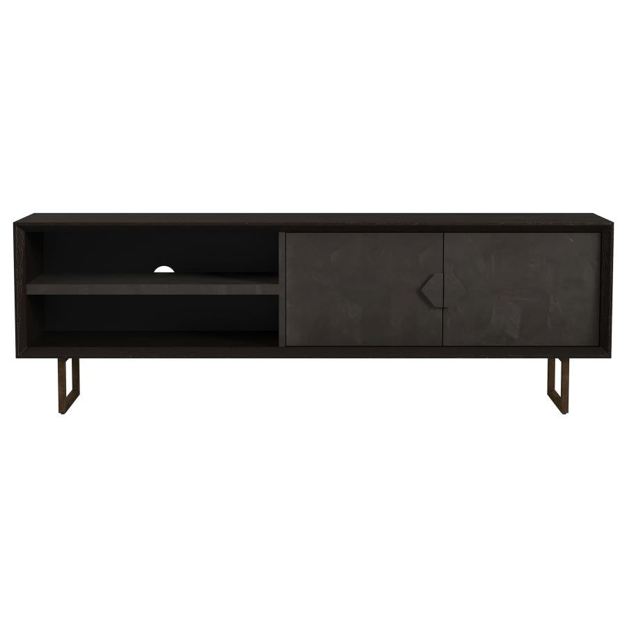 Marsden 2-door Mango Wood 70" TV Stand Charcoal Black