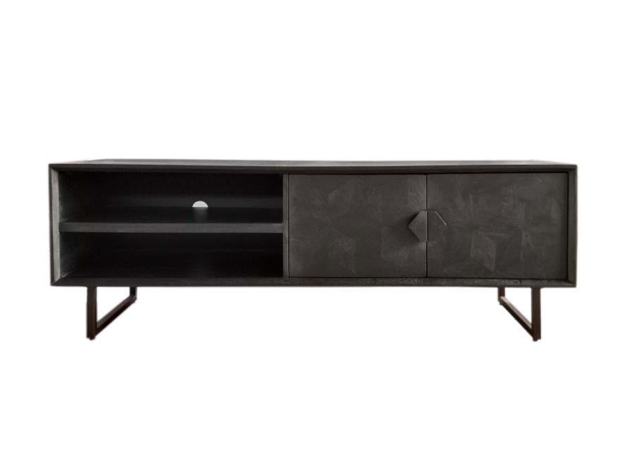 Marsden 2-door Mango Wood 70" TV Stand Charcoal Black