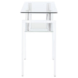 Dyer White Rectangular Glass Top Entryway Sofa Console Table