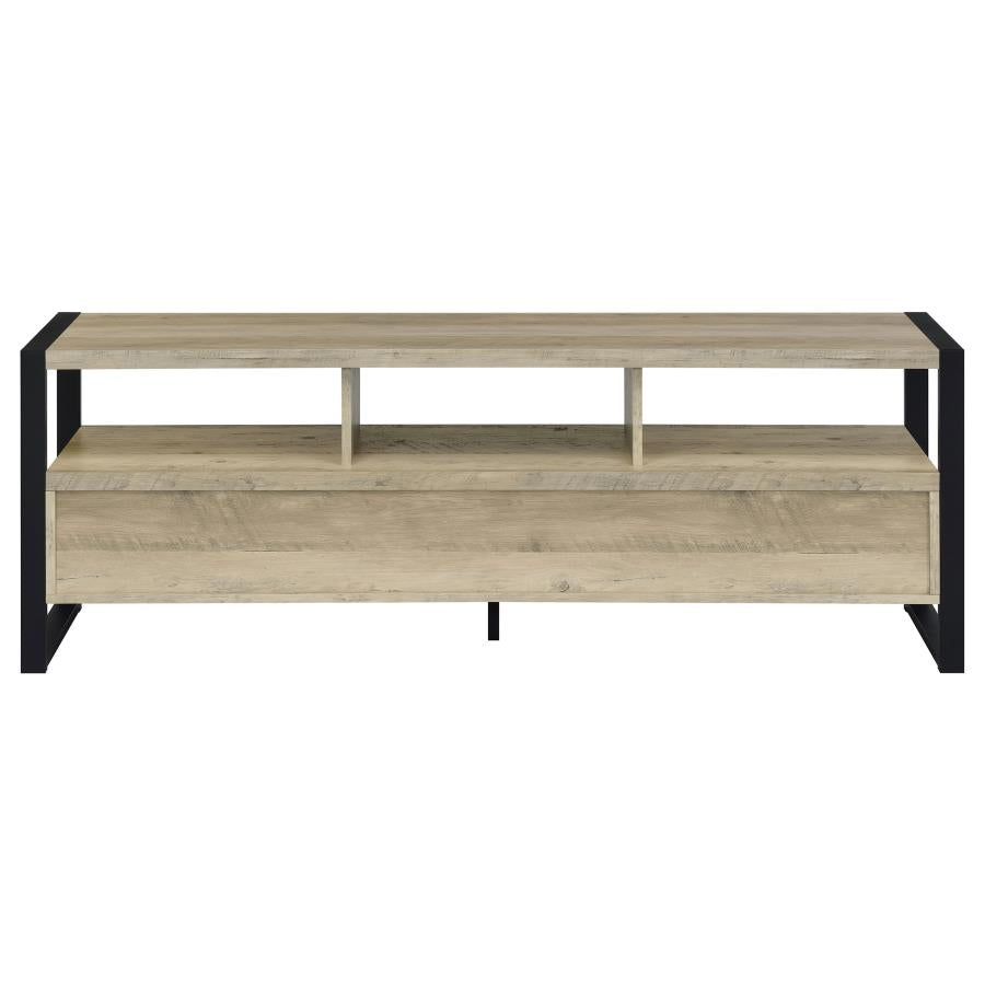 James 3-drawer Engineered Wood 60" TV Stand Distressed Pine