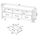 James 3-drawer Engineered Wood 60" TV Stand Distressed Pine