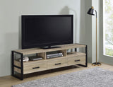 James 3-drawer Engineered Wood 71" TV Stand Distressed Pine