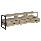 James 3-drawer Engineered Wood 71" TV Stand Distressed Pine