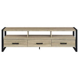 James 3-drawer Engineered Wood 71" TV Stand Distressed Pine