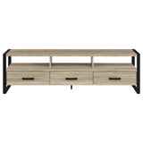 James 3-drawer Engineered Wood 71" TV Stand Distressed Pine