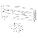 James 3-drawer Engineered Wood 71" TV Stand Distressed Pine