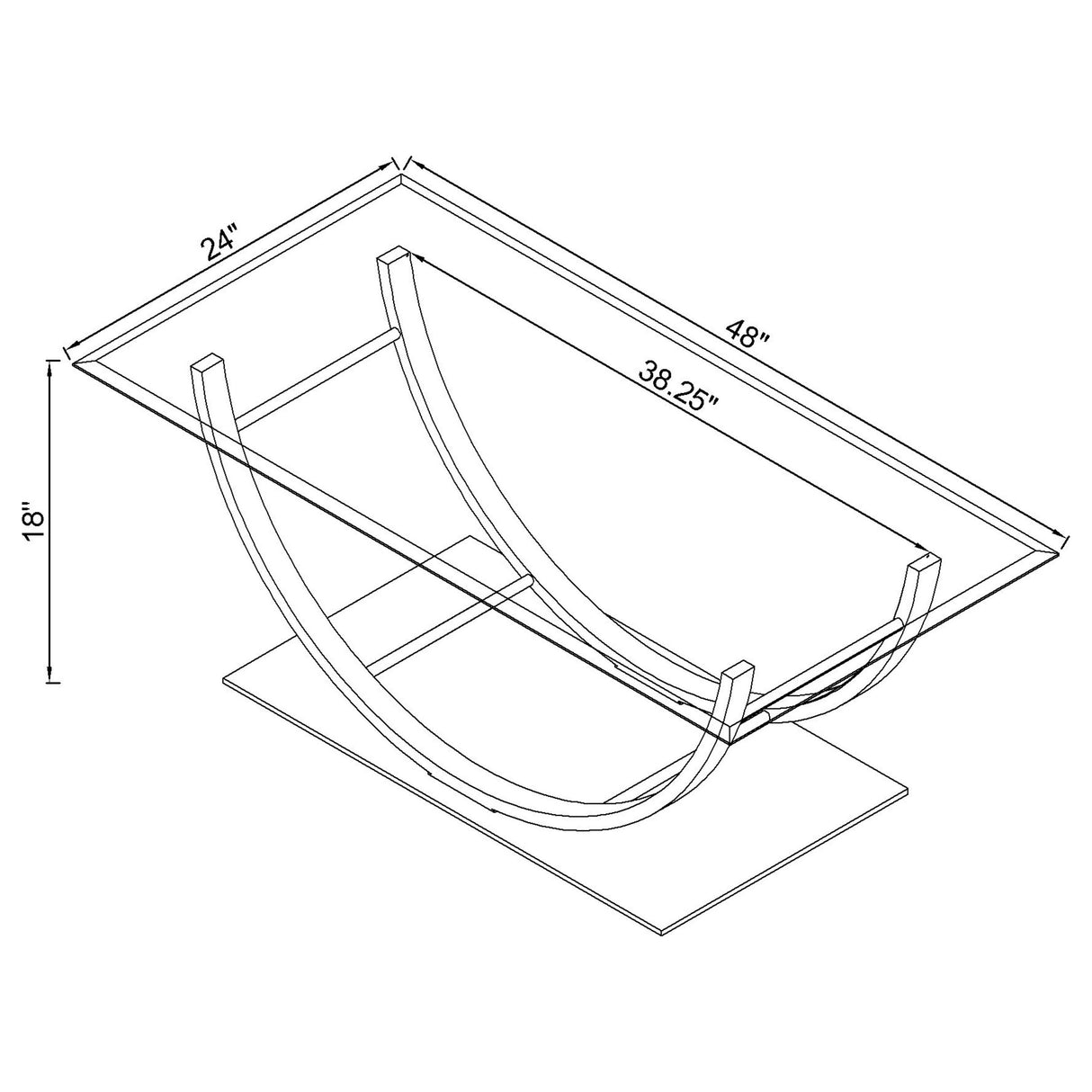 Danville U-Shaped Coffee Table Chrome