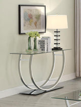 Danville U-Shaped Sofa Table Chrome