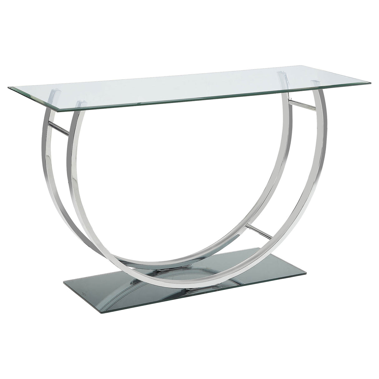 Danville U-Shaped Sofa Table Chrome