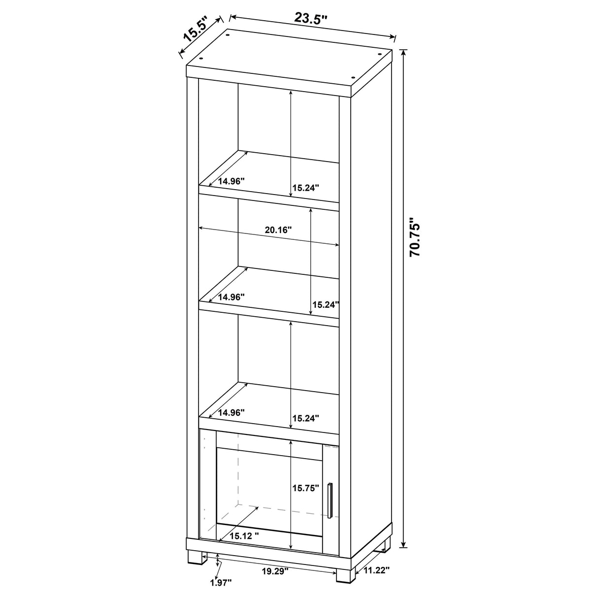 Jupiter 3-shelf Engineered Wood Media Tower Black