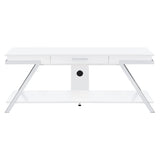 Marcia 1-drawer Wood 60" TV Stand White High Gloss