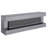 Vallerie Grey 71" Tv Stand With Visual Flame Box Mirror