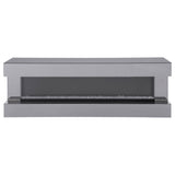 Vallerie Grey 71" Tv Stand With Visual Flame Box Mirror