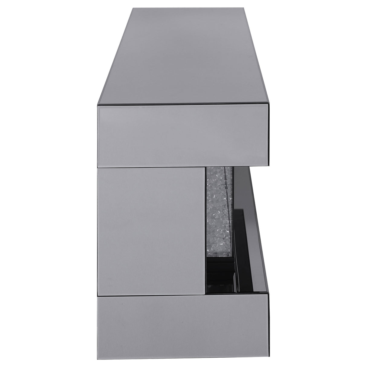 Vallerie Grey 71" Tv Stand With Visual Flame Box Mirror