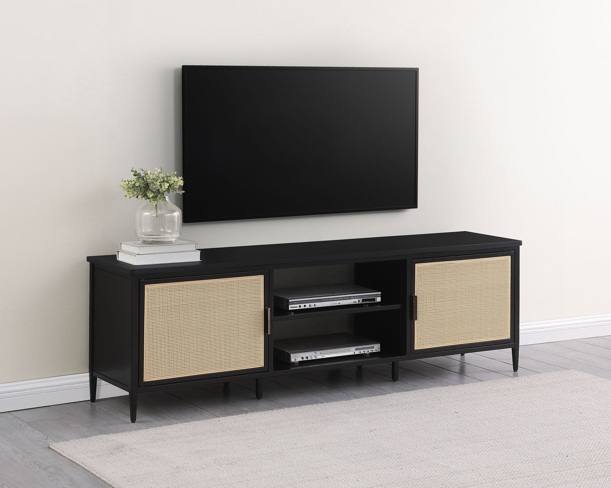 Amherst Black 2-Door 70-Inch Metal Tv Stand Media Console