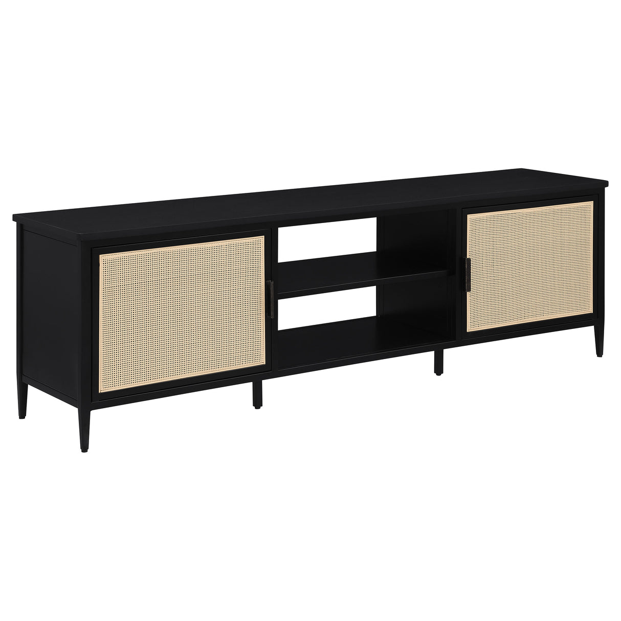 Amherst Black 2-Door 70-Inch Metal Tv Stand Media Console