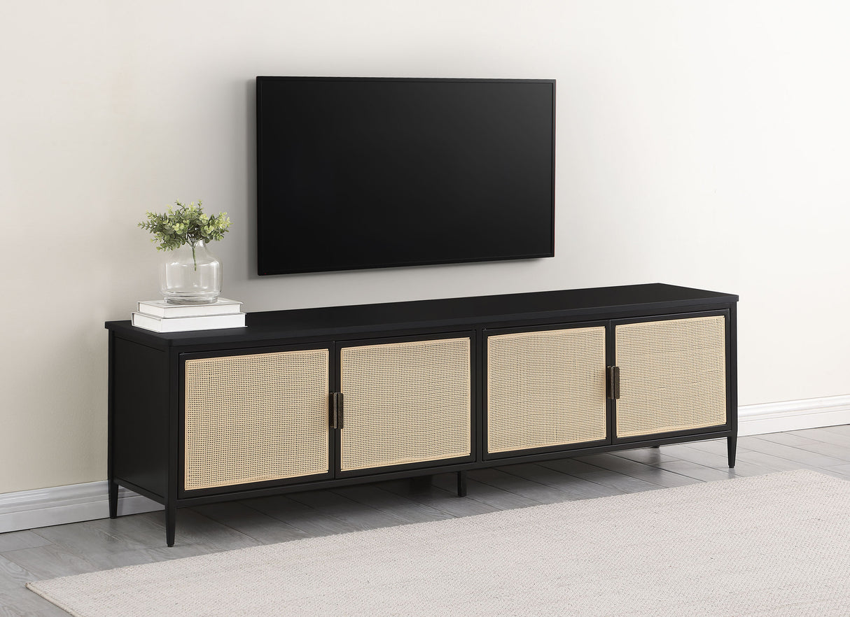 Amherst Black 4-Door 78-Inch Metal Tv Stand Media Console