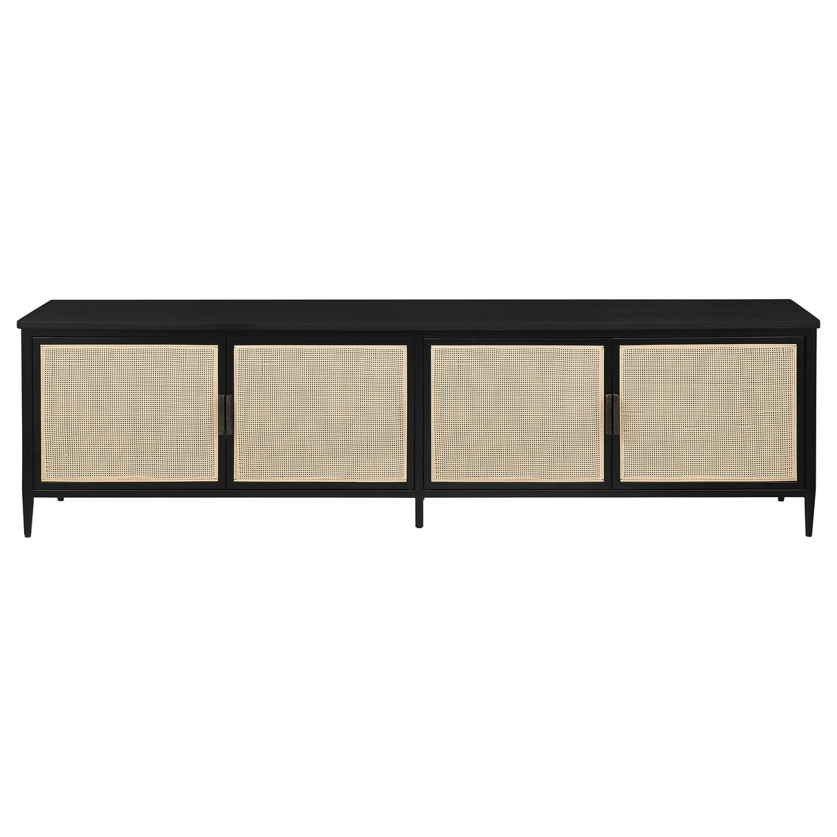 Amherst Black 4-Door 78-Inch Metal Tv Stand Media Console