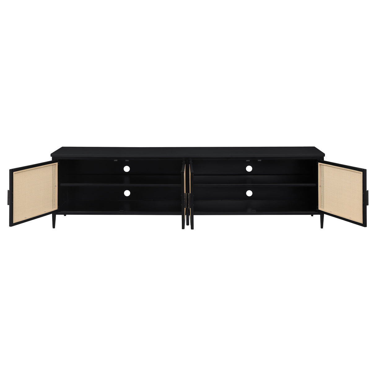 Amherst Black 4-Door 78-Inch Metal Tv Stand Media Console