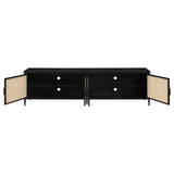 Amherst Black 4-Door 78-Inch Metal Tv Stand Media Console