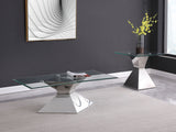 Jenny Polished Chrome Glass Top Stainless Steel Side End Table