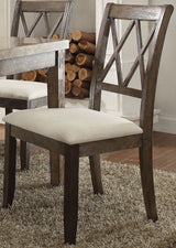 Claudia White Marble and Salvage Brown Dining Room Set