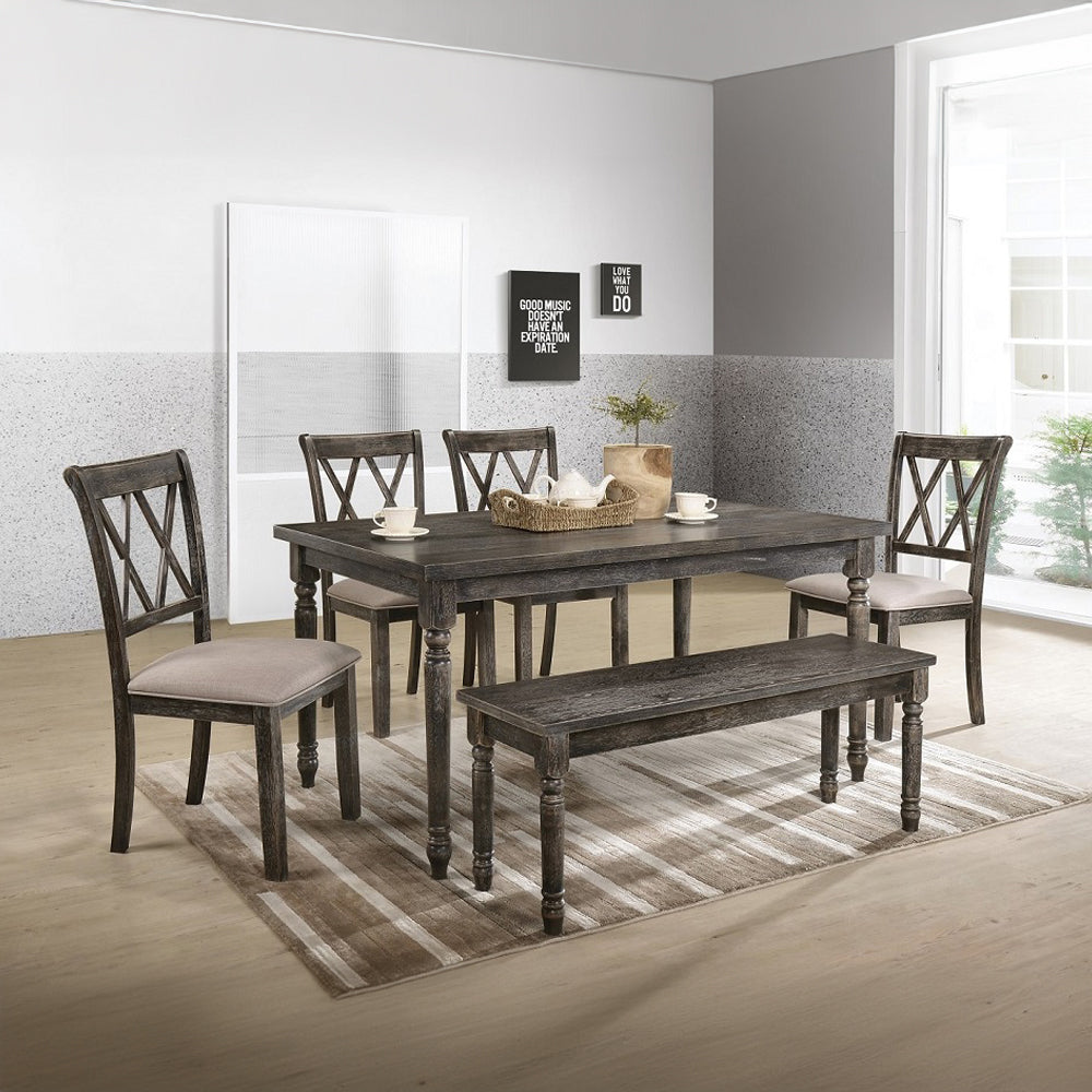 Claudia Weathered Gray Finish Ii Dining Table