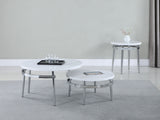 Avilla Round End Table White And Chrome