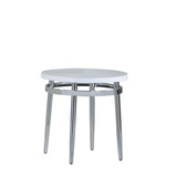 Avilla Round End Table White And Chrome