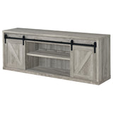 Brockton 71-Inch 3-Shelf Sliding Doors Tv Console Grey Driftwood