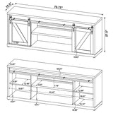 Brockton 71-Inch 3-Shelf Sliding Doors Tv Console Grey Driftwood