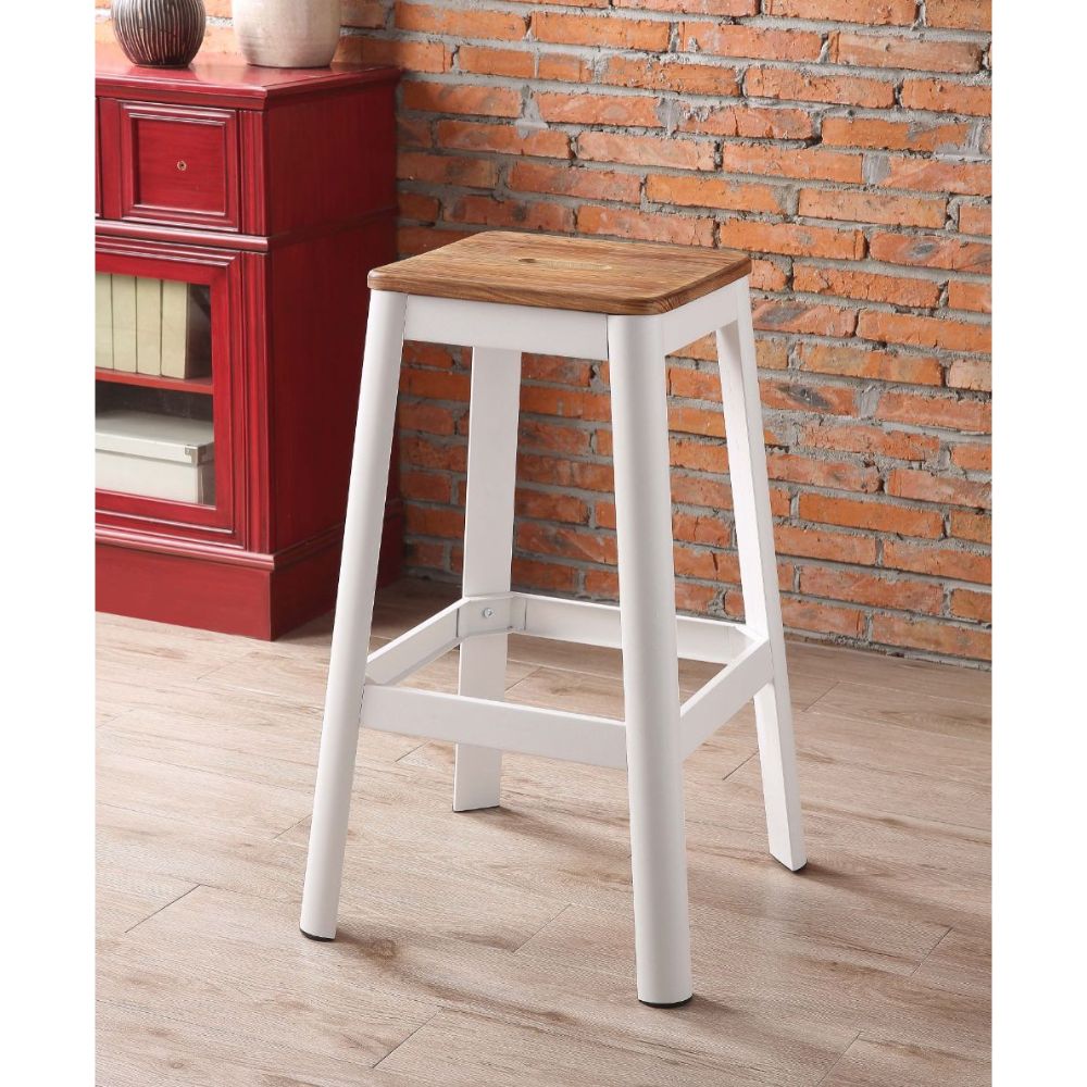 Jacotte Natural & White Finish Bar Stool