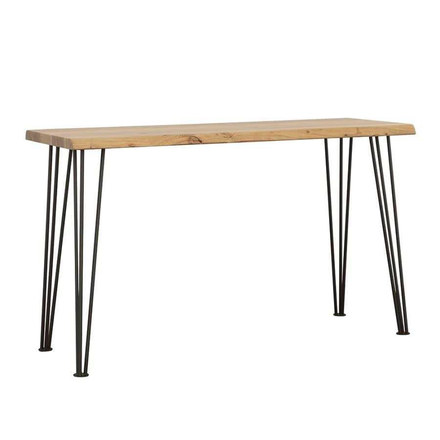 Zander Natural Solid Wood Top Console Table And Matte Black