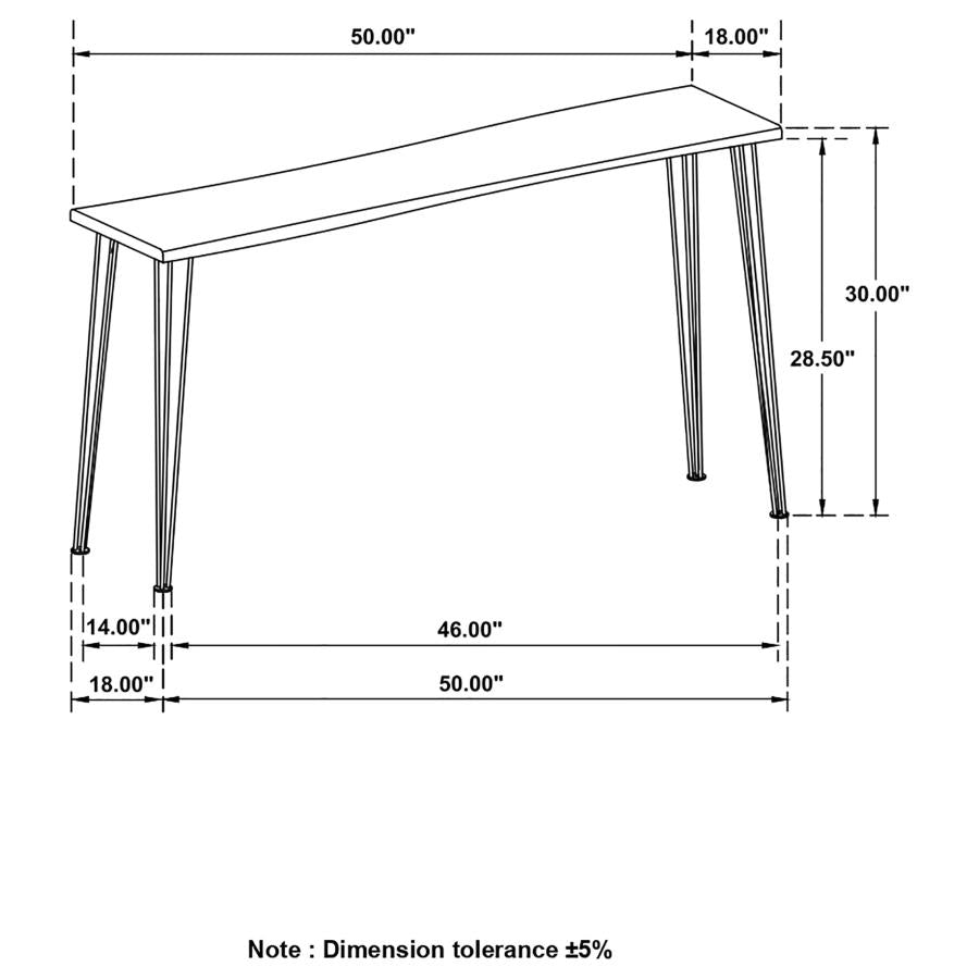 Zander Natural Solid Wood Top Console Table And Matte Black