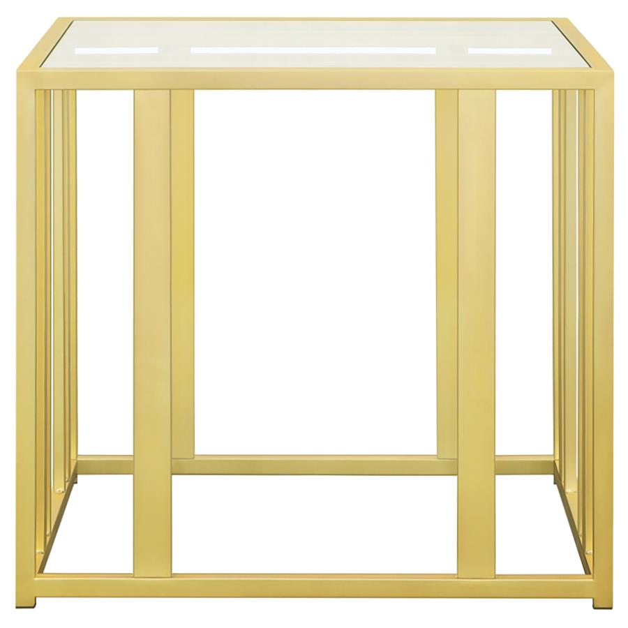 Adri Metal Frame End Table Matte Brass