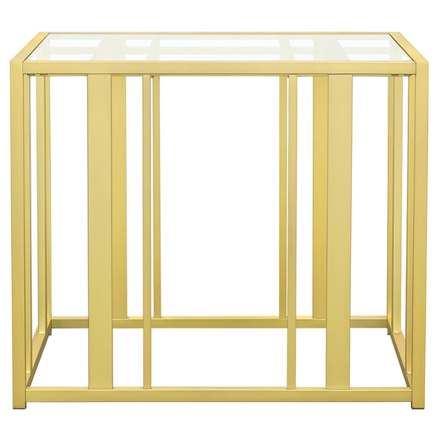 Adri Metal Frame End Table Matte Brass