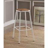 Scarus Natural & White Finish Bar Stool (2Pc)