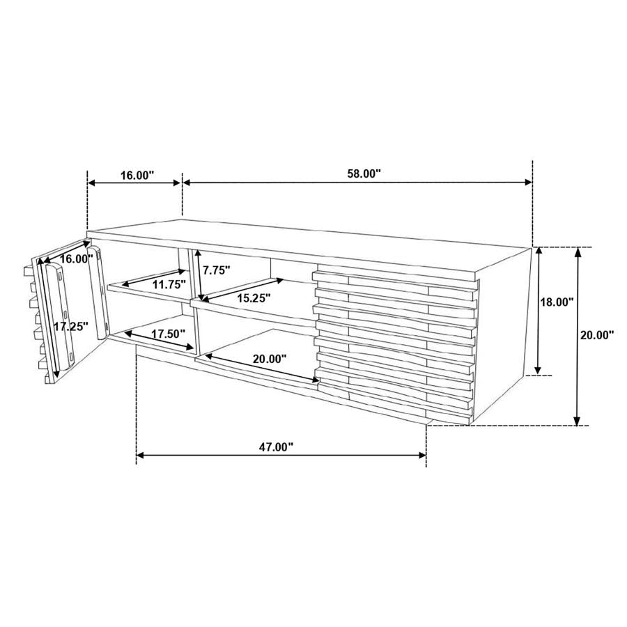 Julia 2-Door Tv Console With Adjustable Shelf Natural