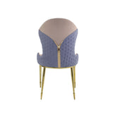 Caolan Tan, Lavender Fabric & Gold Finish Side Chair (Set-2)